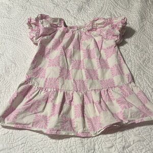 Greyson Thread Minis Pink and White Floral Checkered Kids Dress girls size 4 GUC
